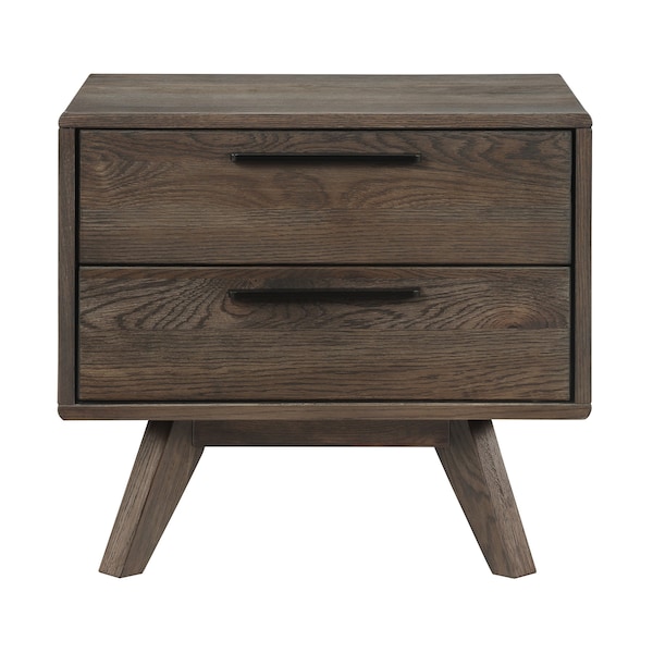 Armen Living Astoria Oak 2 Drawer Nightstand LCAHLADG - main